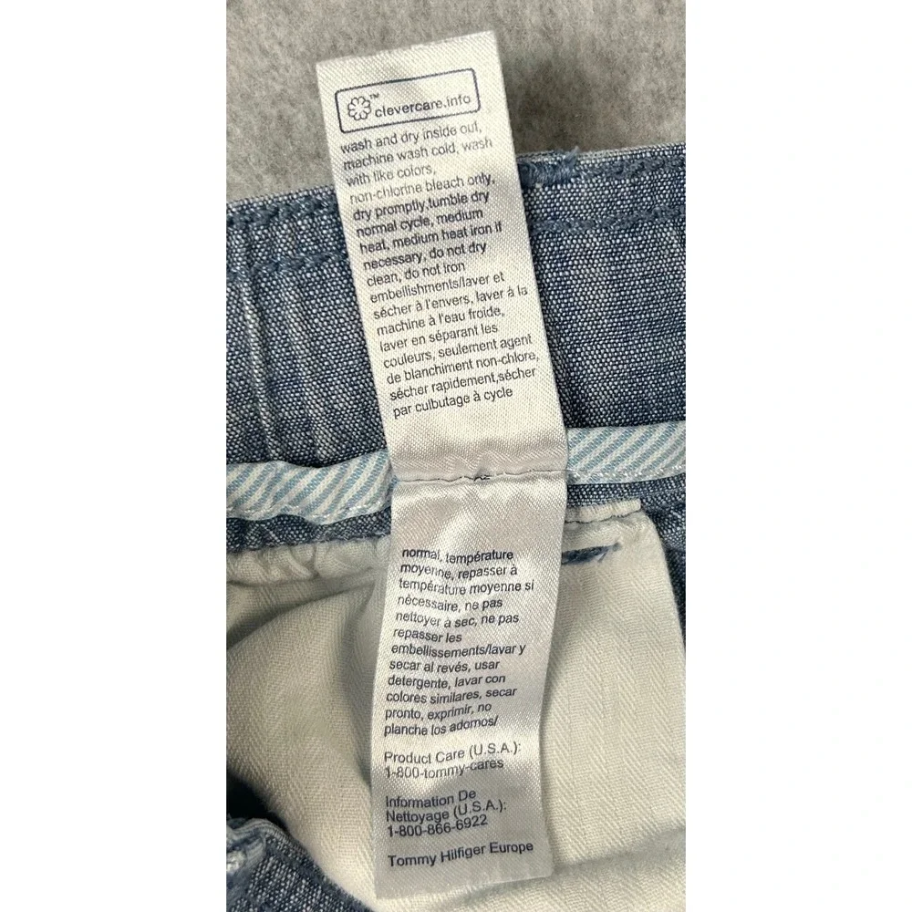 Tommy Hilfiger Boys Blue Chambray Cargo Jogger Pants Size XS 76J3853